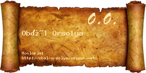 Obál Orsolya névjegykártya